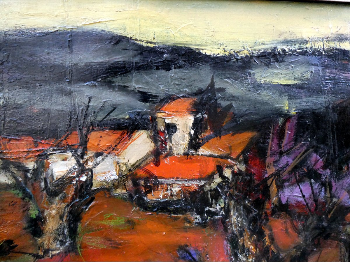 Franz Priking (1929-1979) Landscape Of Provence - Alpilles-photo-3
