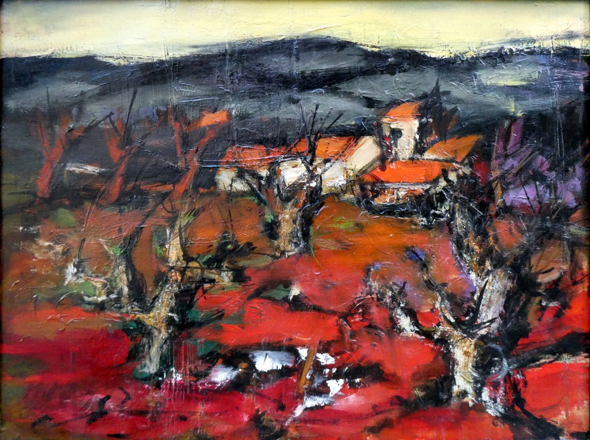 Franz Priking (1929-1979) Landscape Of Provence - Alpilles-photo-1