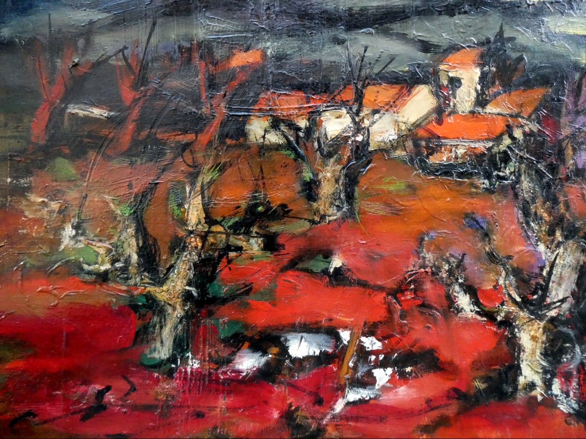 Franz Priking (1929-1979) Landscape Of Provence - Alpilles-photo-2