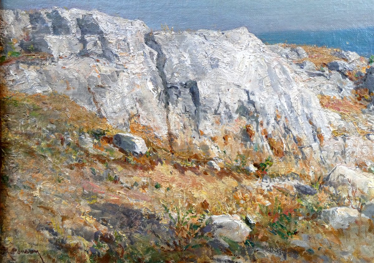 Raphaël Ponson (1835-1904) Path In The Calanques At Cassis-photo-3