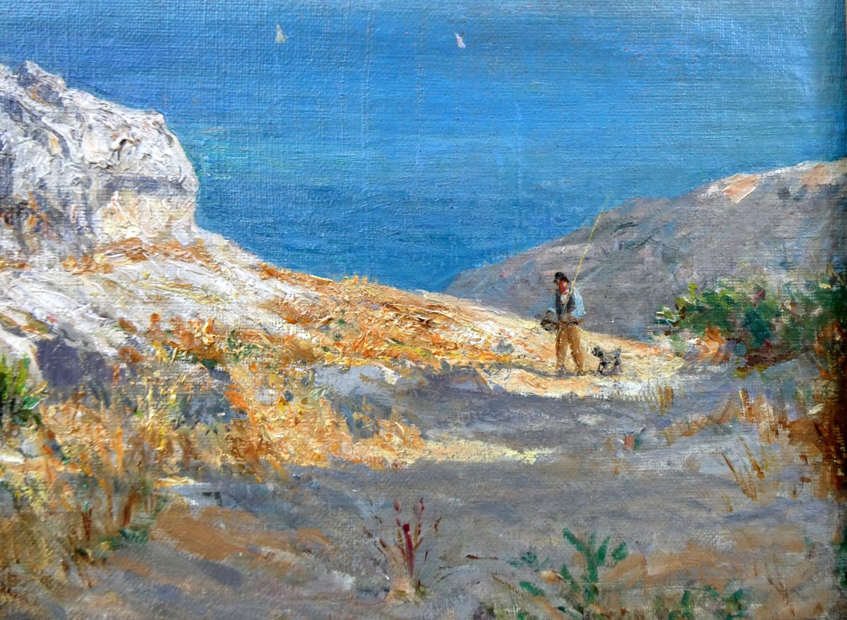 Raphaël Ponson (1835-1904) Path In The Calanques At Cassis-photo-4
