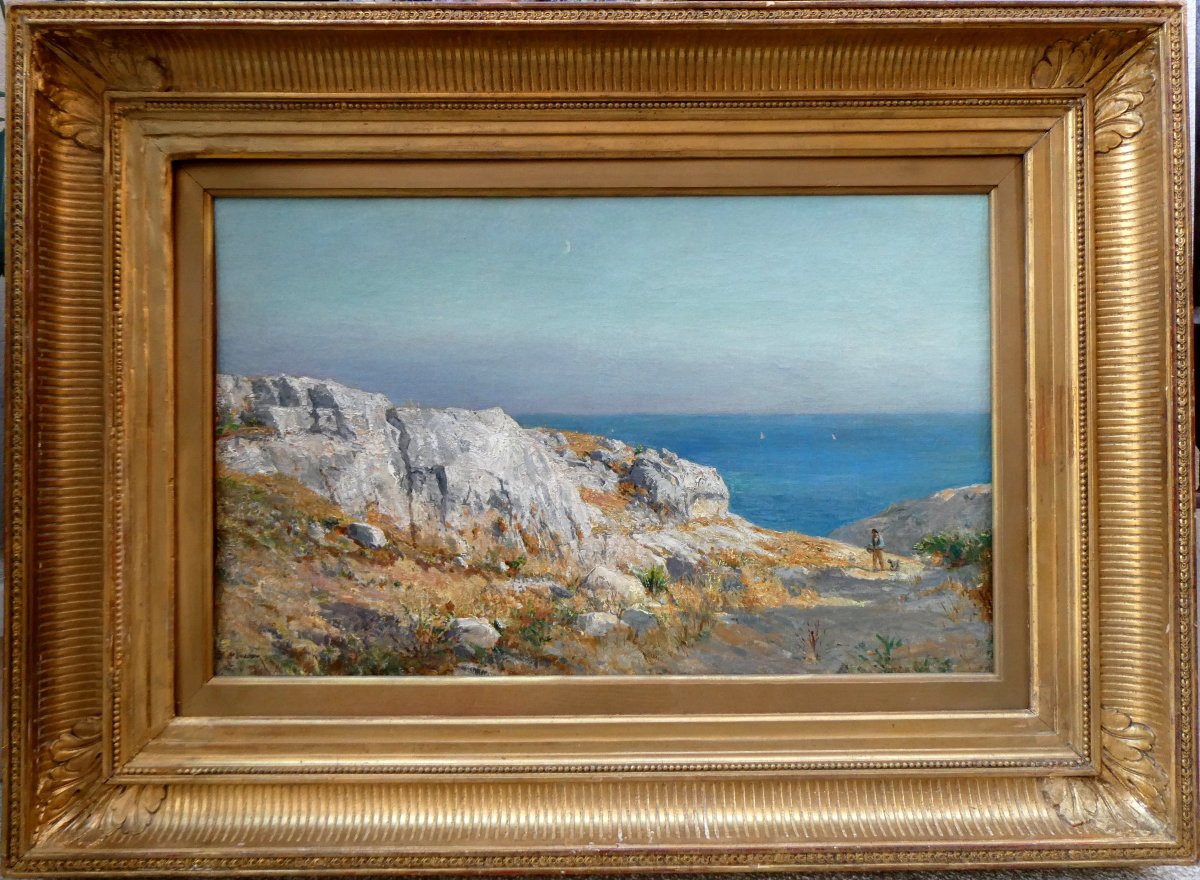 Raphaël Ponson (1835-1904) Path In The Calanques At Cassis-photo-7
