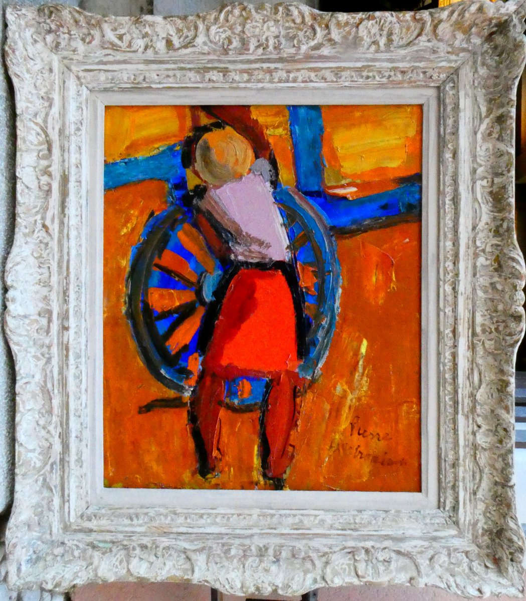 Pierre Ambrogiani (1907-1985) La femme à la charrette de foin -photo-2