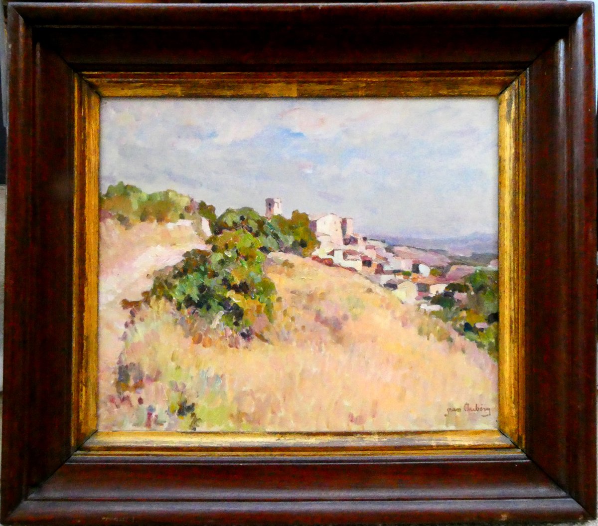 Jean Aubery (1880-1952) Le village d'Eguilles aux environs d'Aix en Provence-photo-2
