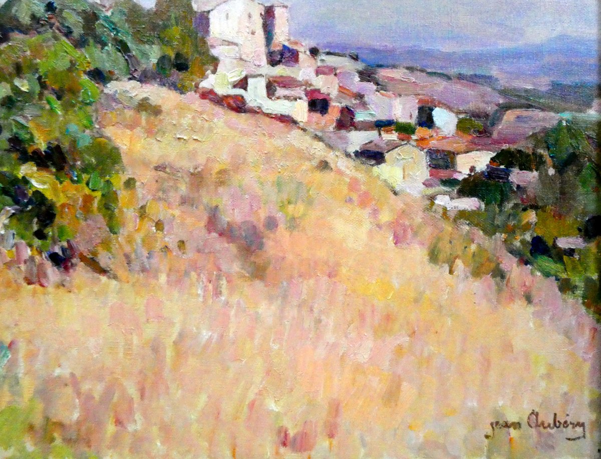 Jean Aubery (1880-1952) Le village d'Eguilles aux environs d'Aix en Provence-photo-4