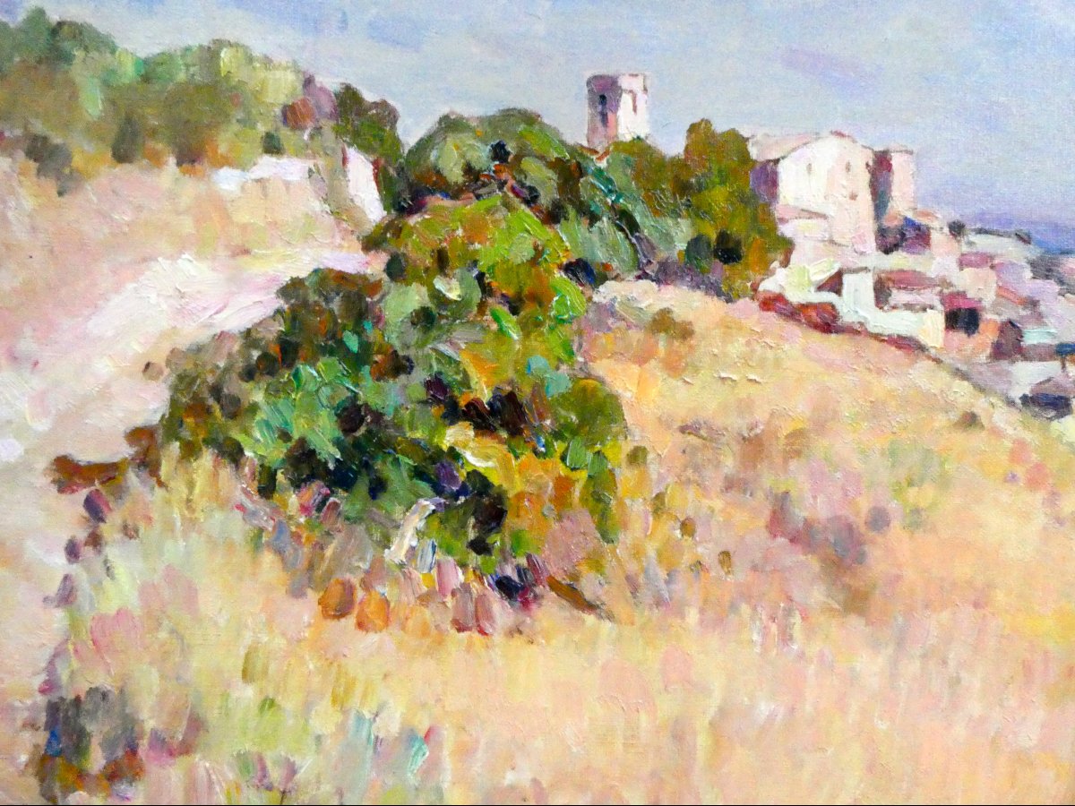 Jean Aubery (1880-1952) Le village d'Eguilles aux environs d'Aix en Provence-photo-2