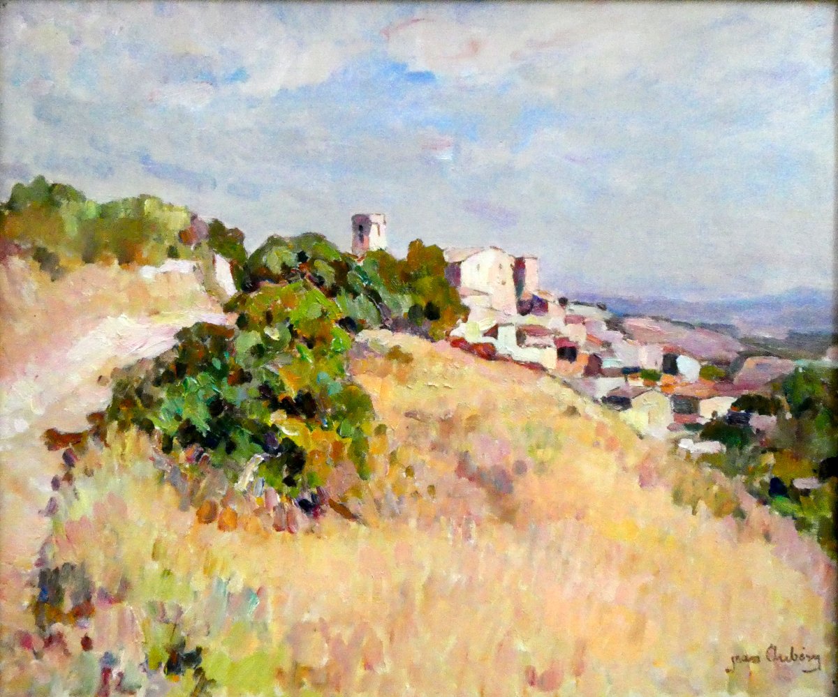 Jean Aubery (1880-1952) Le village d'Eguilles aux environs d'Aix en Provence-photo-5