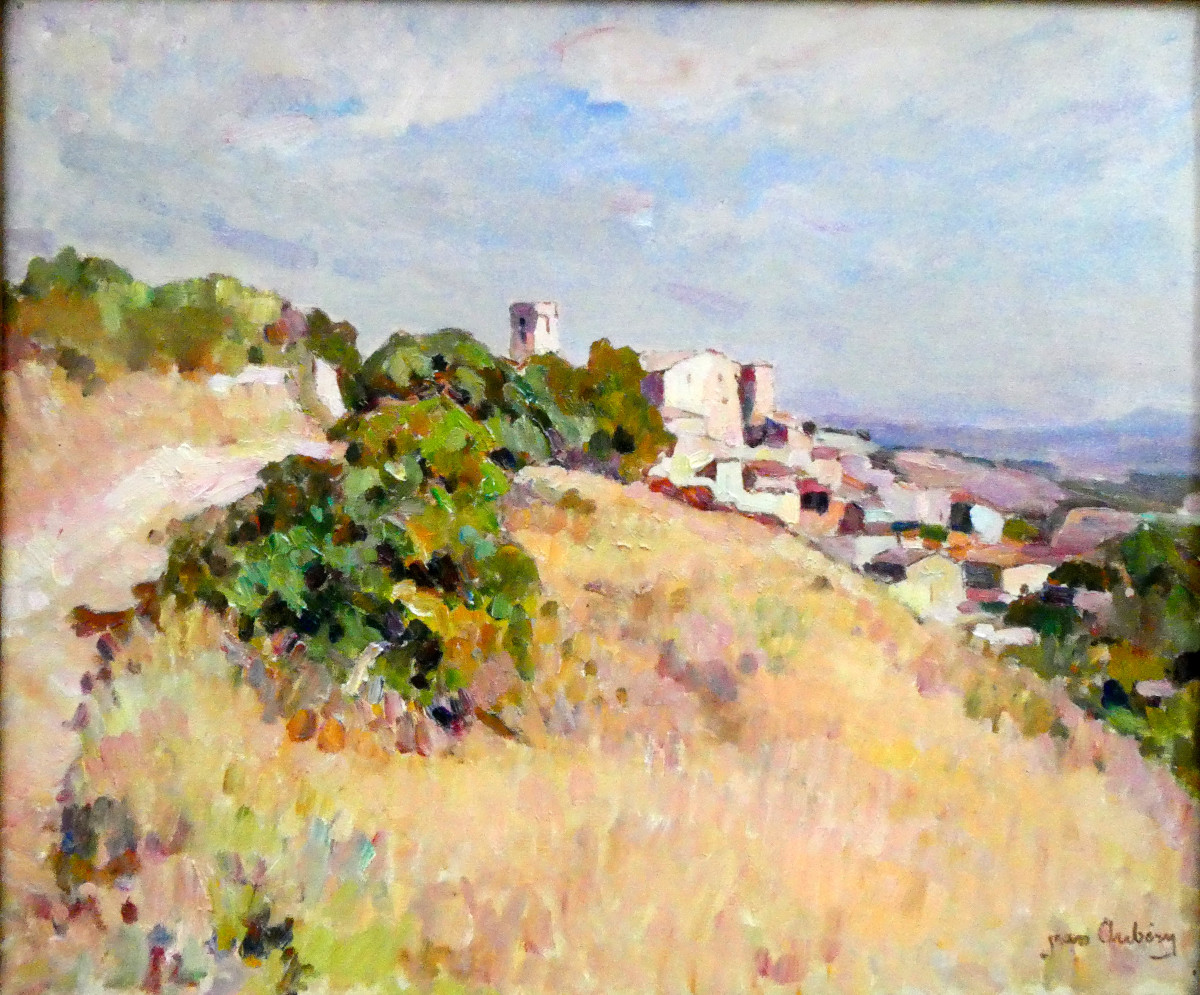 Jean Aubery (1880-1952) Le village d'Eguilles aux environs d'Aix en Provence