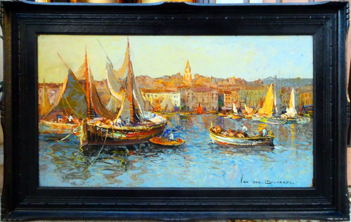 Fernand Van Den Bussche (1892-1975) le Vieux Port de Marseille-photo-2