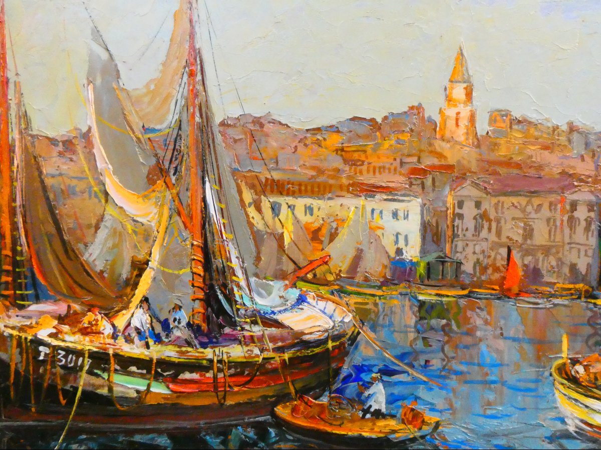 Fernand Van Den Bussche (1892-1975) le Vieux Port de Marseille-photo-4