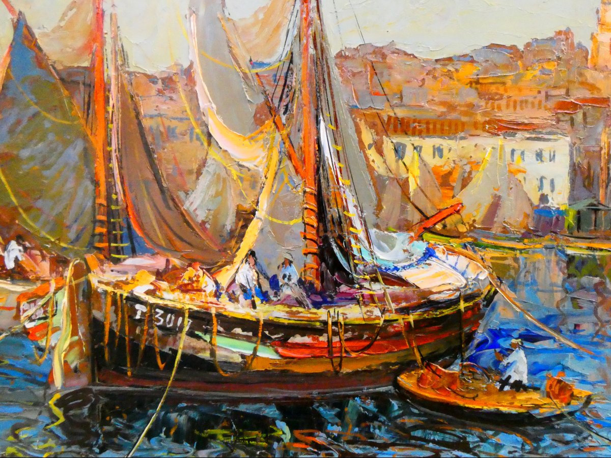 Fernand Van Den Bussche (1892-1975) le Vieux Port de Marseille-photo-5