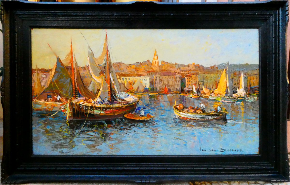 Fernand Van Den Bussche (1892-1975) le Vieux Port de Marseille-photo-7