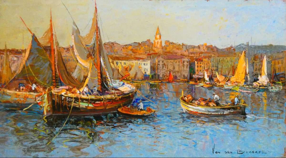 Fernand Van Den Bussche (1892-1975) le Vieux Port de Marseille