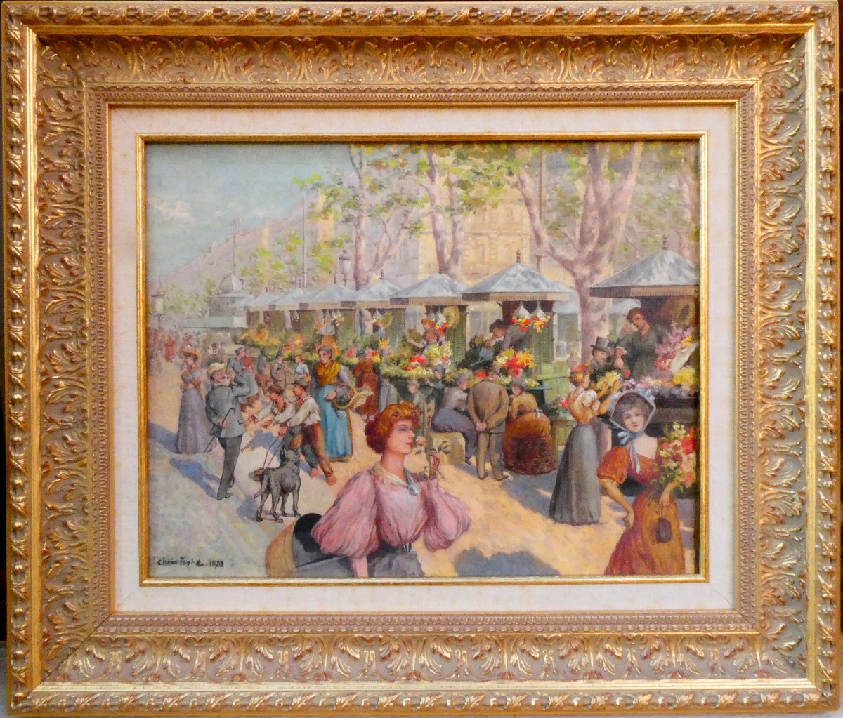 Christophe (1856-1916) Le Marché aux Fleurs du Cours Saint Louis à Marseille-photo-2