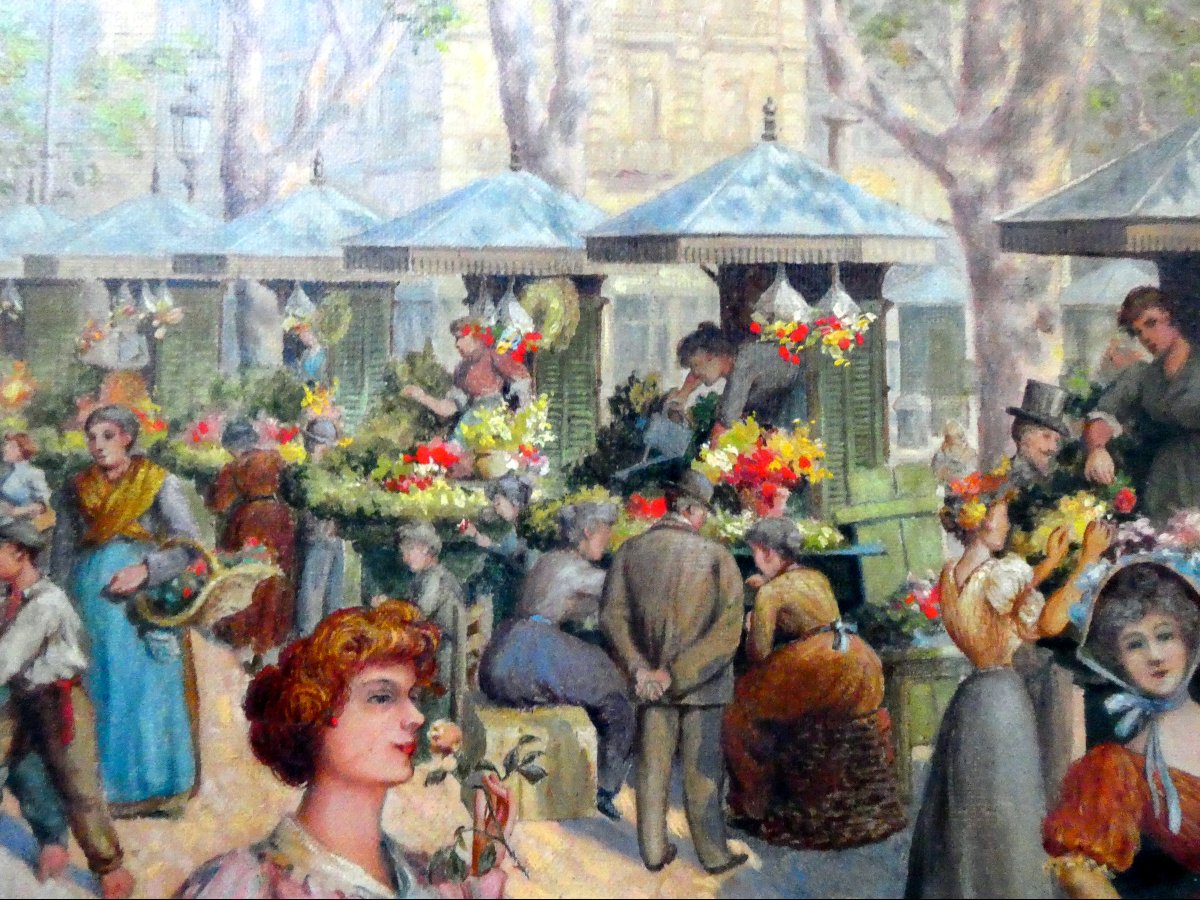 Christophe (1856-1916) Le Marché aux Fleurs du Cours Saint Louis à Marseille-photo-3