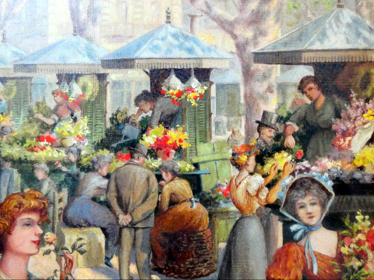 Christophe (1856-1916) Le Marché aux Fleurs du Cours Saint Louis à Marseille-photo-3