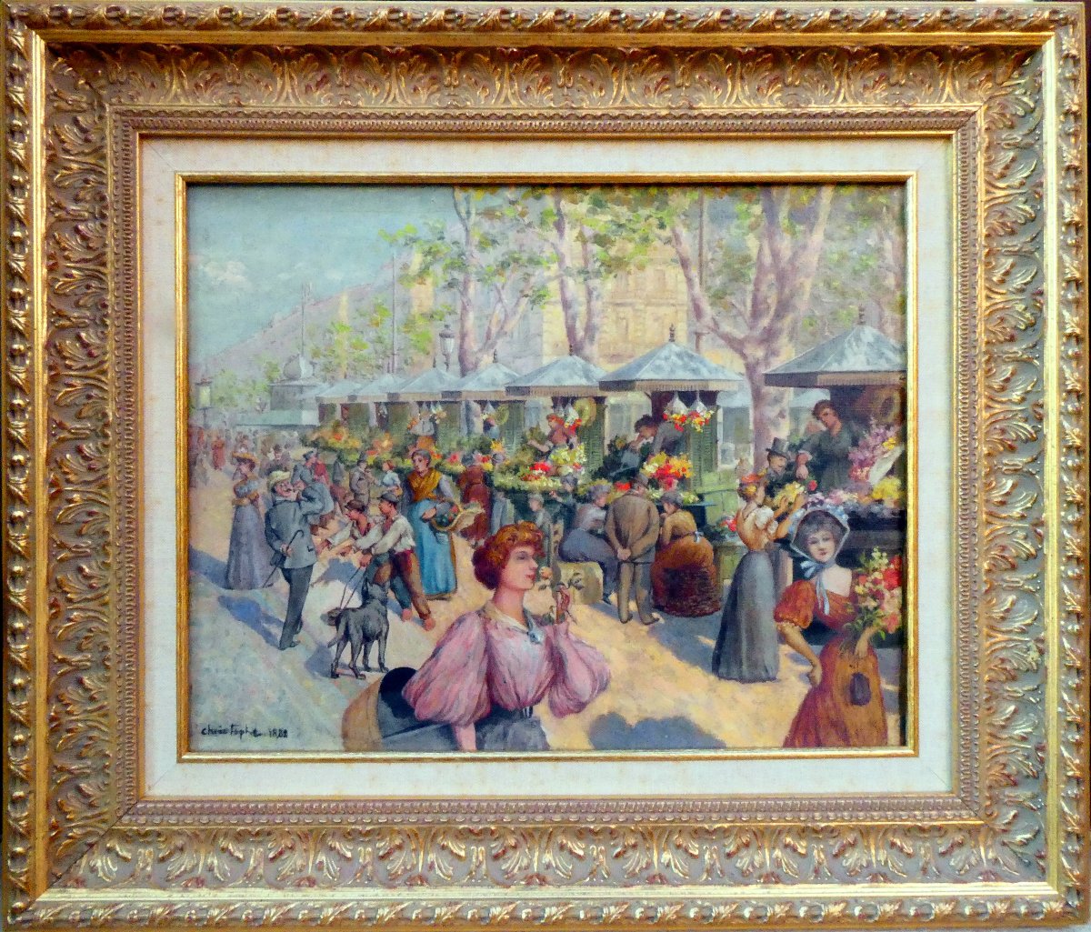 Christophe (1856-1916) Le Marché aux Fleurs du Cours Saint Louis à Marseille-photo-6