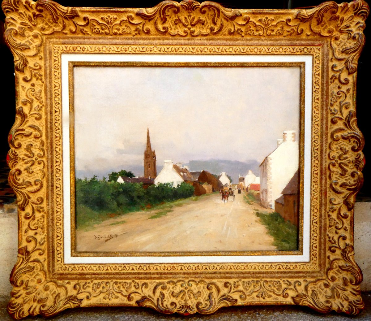 Joseph Garibaldi (1863-1941) Village Street In Brittany-photo-2