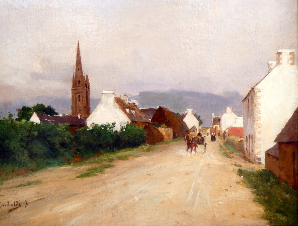 Joseph Garibaldi (1863-1941) Village Street In Brittany-photo-4