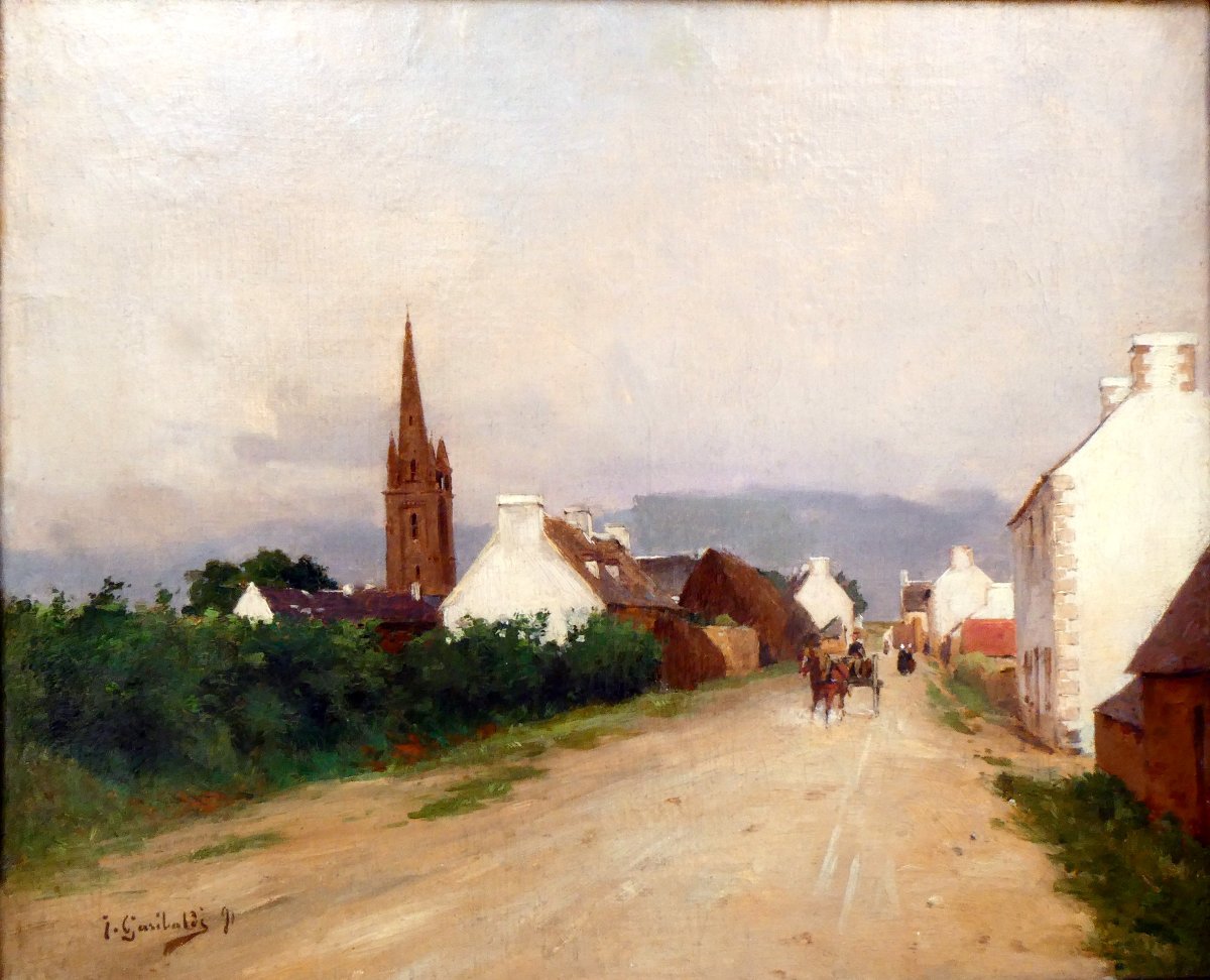 Joseph Garibaldi (1863-1941) Village Street In Brittany-photo-1