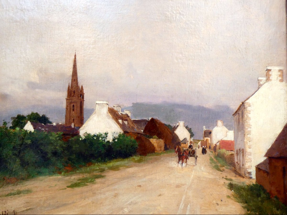 Joseph Garibaldi (1863-1941) Village Street In Brittany-photo-2