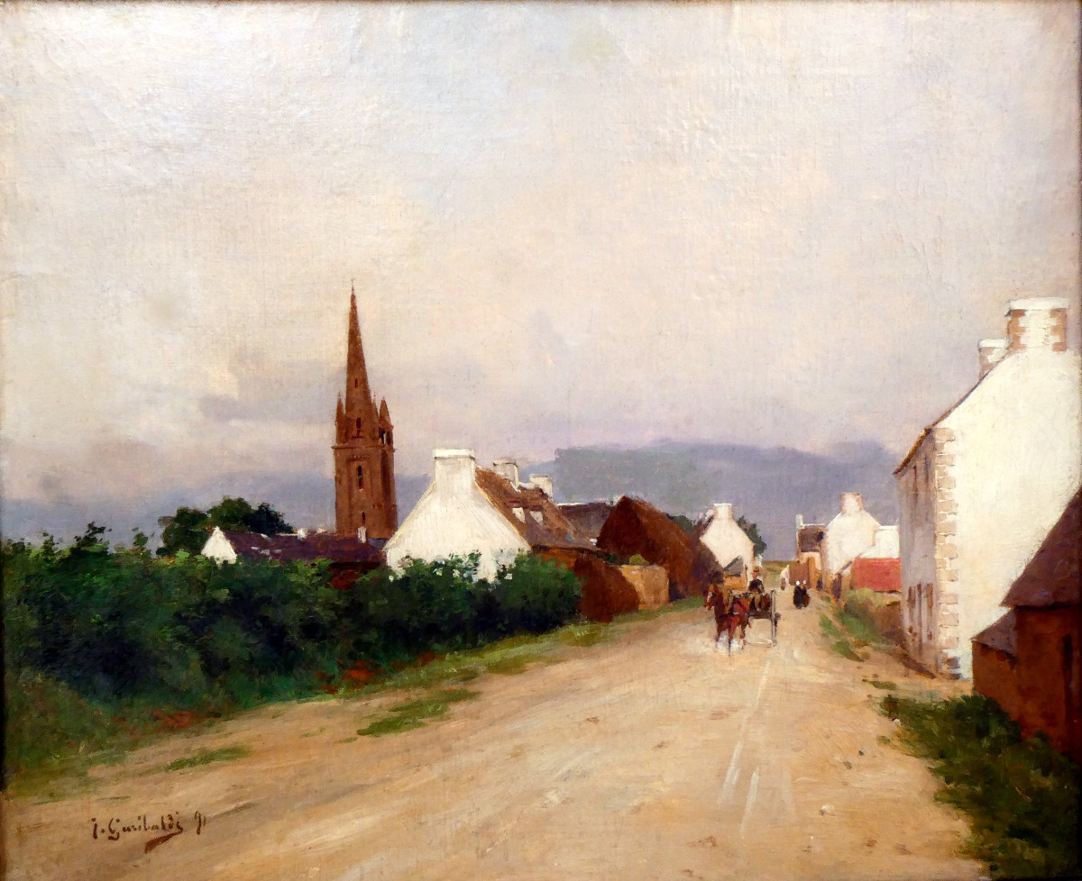 Joseph Garibaldi (1863-1941) Village Street In Brittany