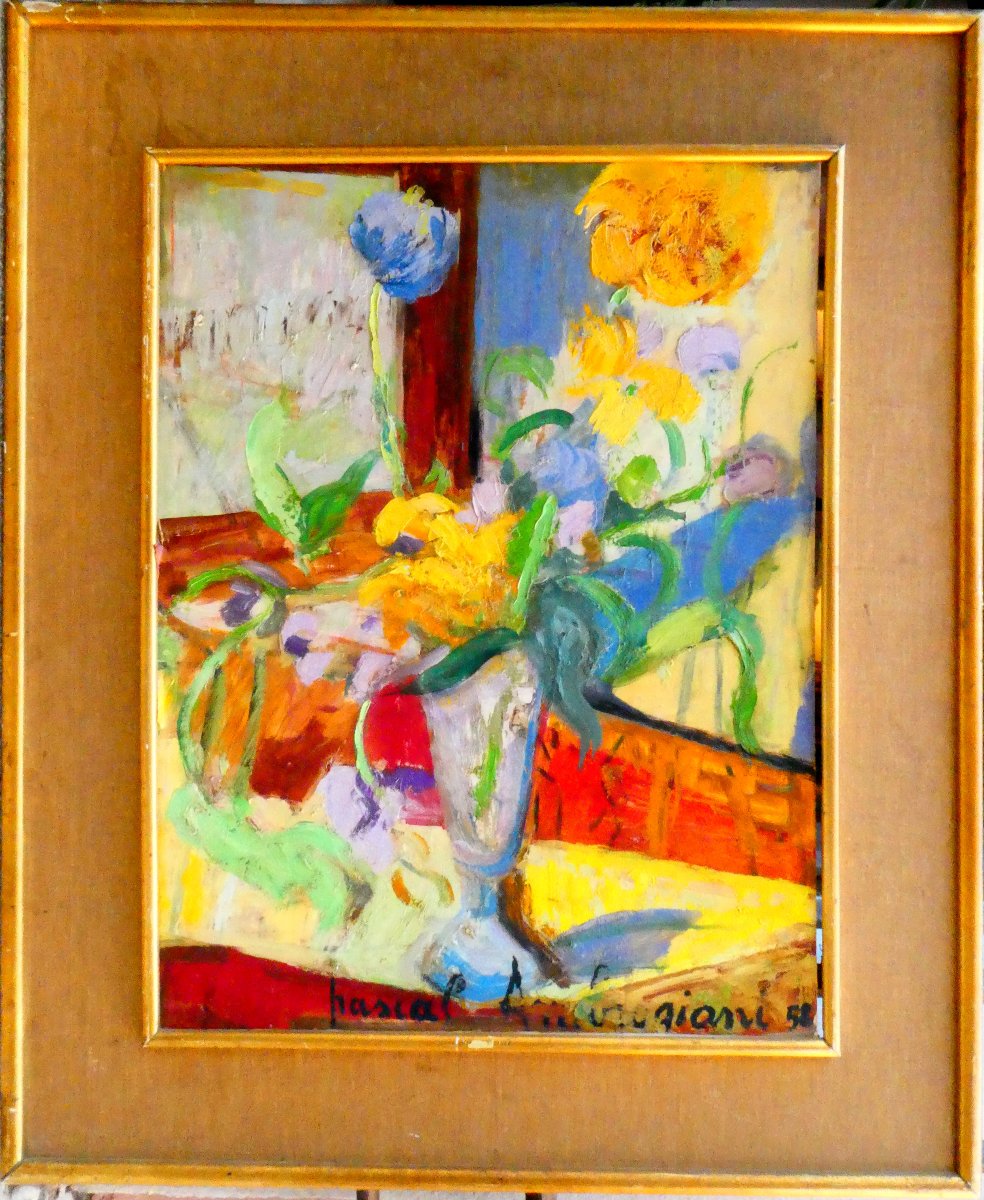 Pascal Ambrogiani (1909-1989) Bouquet multicolore-photo-2