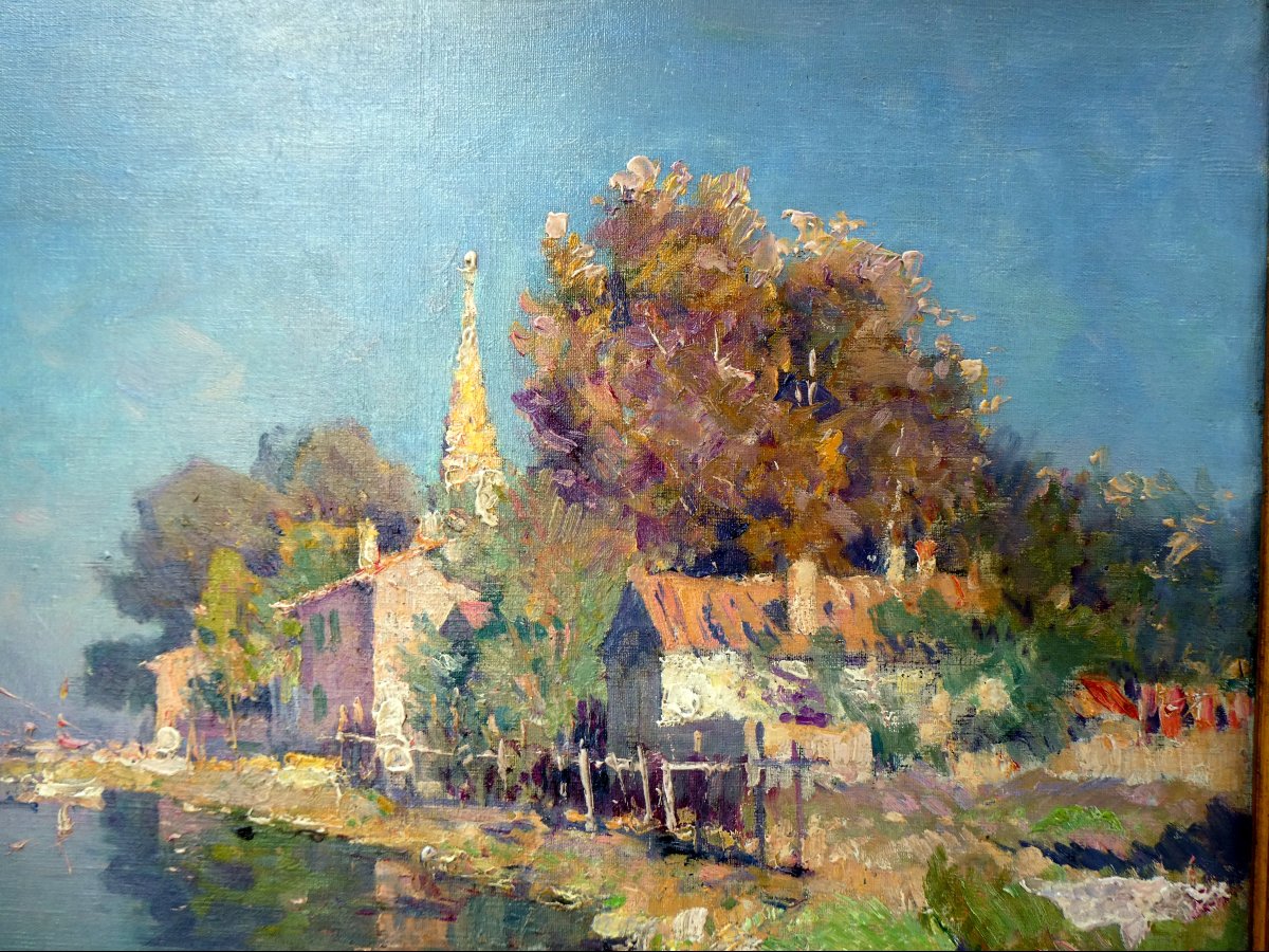 Antoine Ponchin (1872-1934) Eglise Saint Genest sur le Canal Gallifet à Martigues-photo-3