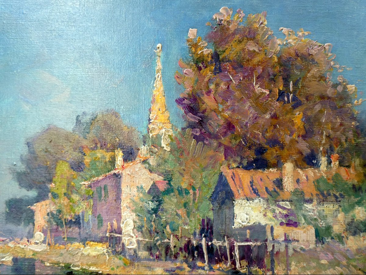 Antoine Ponchin (1872-1934) Eglise Saint Genest sur le Canal Gallifet à Martigues-photo-4