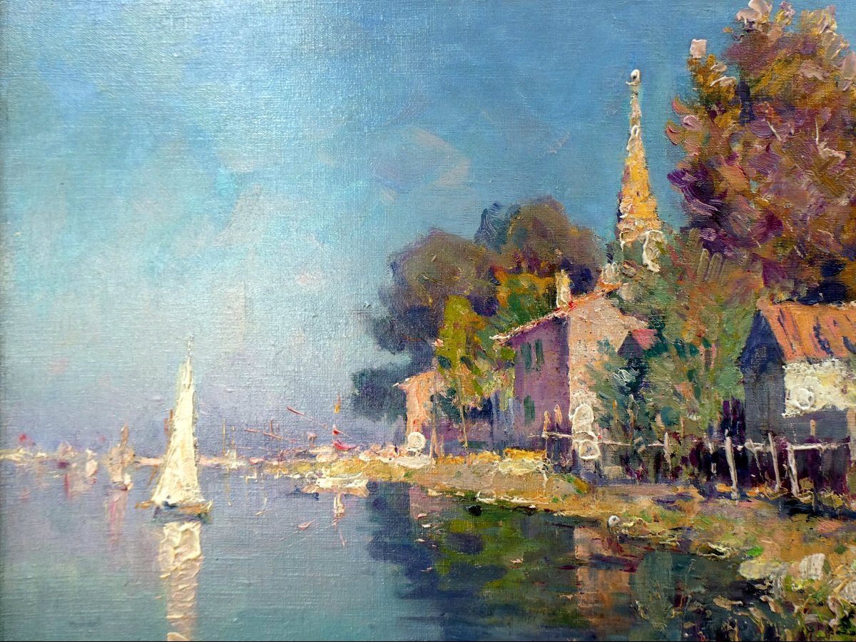 Antoine Ponchin (1872-1934) Eglise Saint Genest sur le Canal Gallifet à Martigues-photo-2