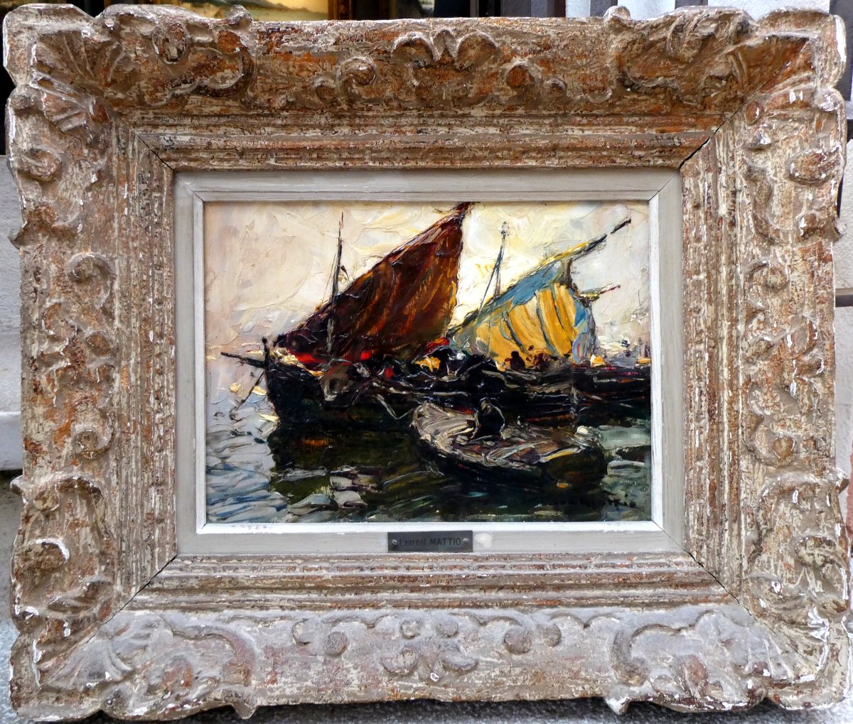 Laurent Mattio (1892-1965) Fishing Boats At Dusk-photo-2