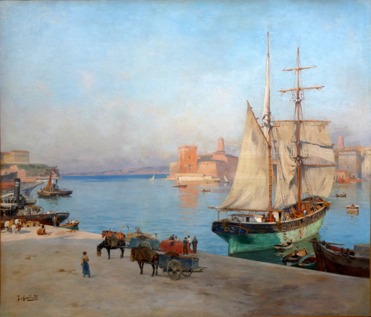 Joseph Garibaldi (1863-1941) Sur le Vieux-Port de Marseille