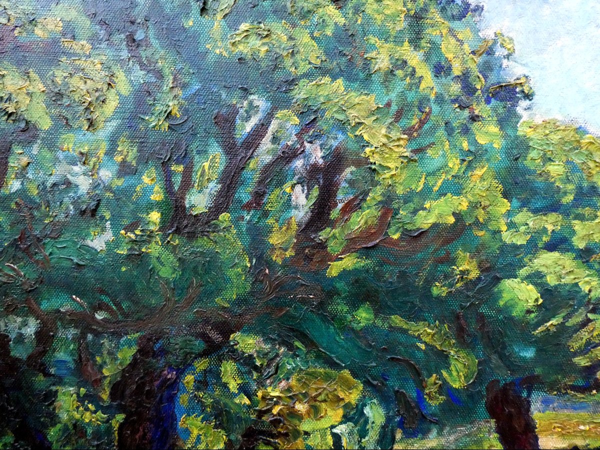 René Seyssaud (1867-1952) Le repos sous les grands chênes-photo-4