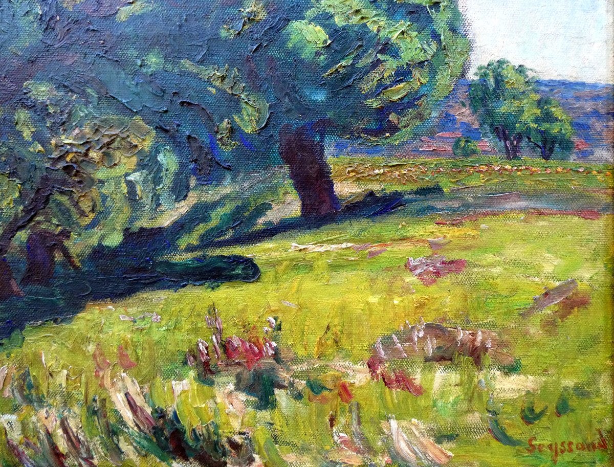 René Seyssaud (1867-1952) Le repos sous les grands chênes-photo-2