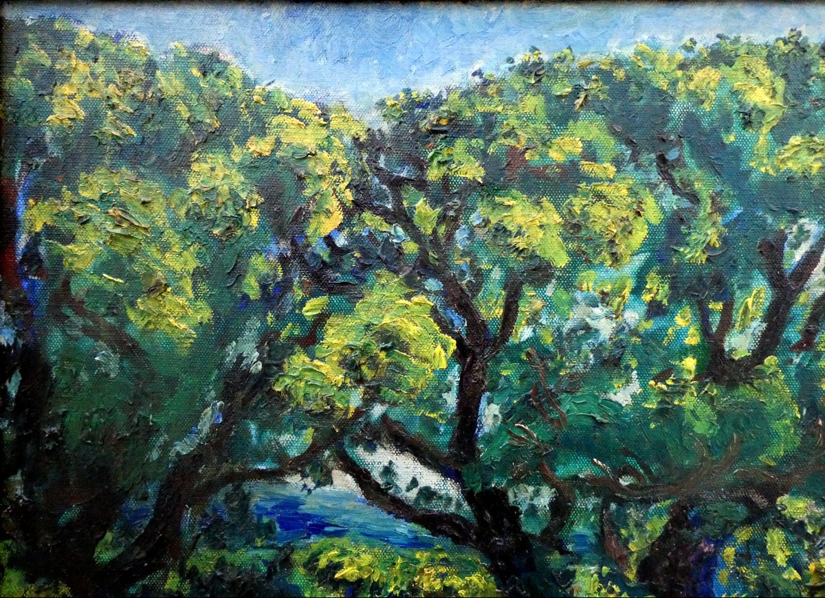 René Seyssaud (1867-1952) Le repos sous les grands chênes-photo-4