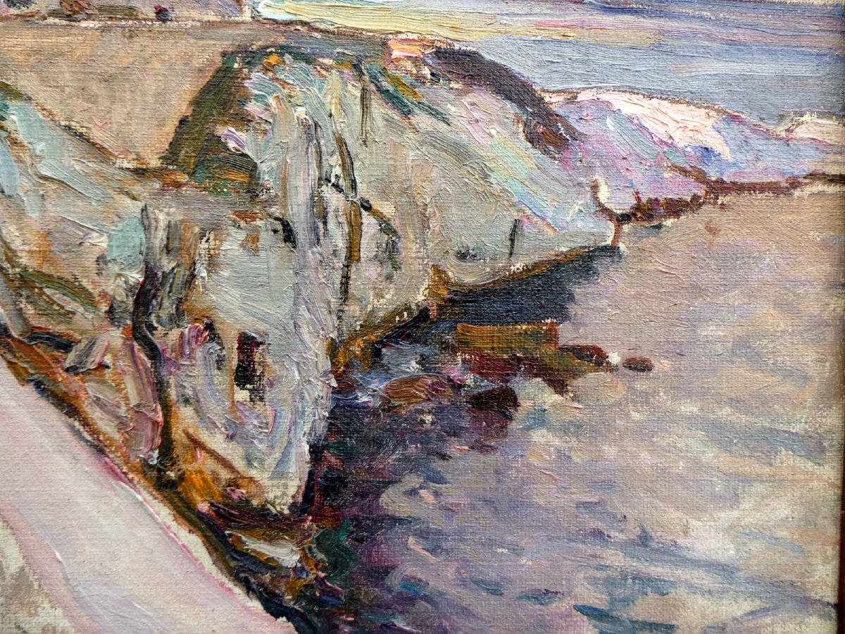 Jean Aubery (1880-1952) Sur la route des Goudes à Marseille-photo-5