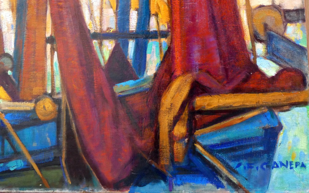 Jean-Frédéric Canepa (1894-1981) Marseille, les filets de pêche-photo-1