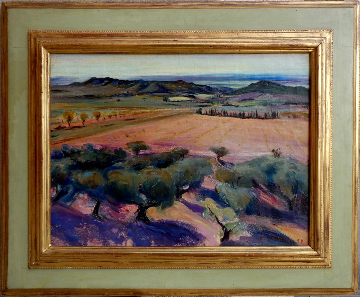 Antoine Serra (1908-1995) Oliviers dans les Alpilles-photo-2