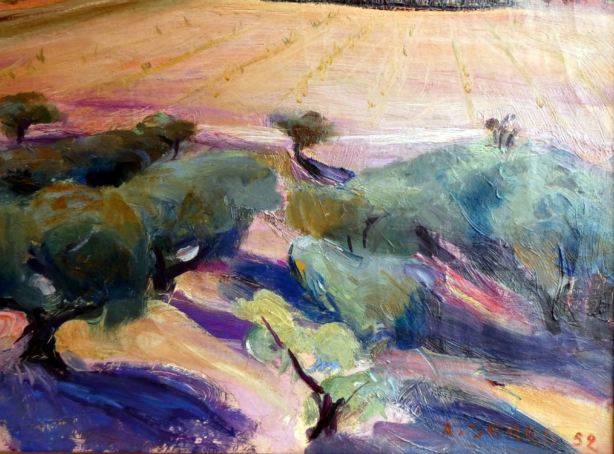Antoine Serra (1908-1995) Oliviers dans les Alpilles-photo-1