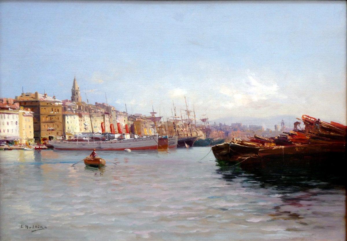 Louis Nattero (1870-1915)  Navires dans le Vieux Port-photo-5