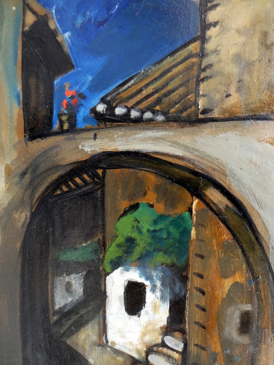 Auguste Chabaud (1882-1955) La treille près du porche-photo-4