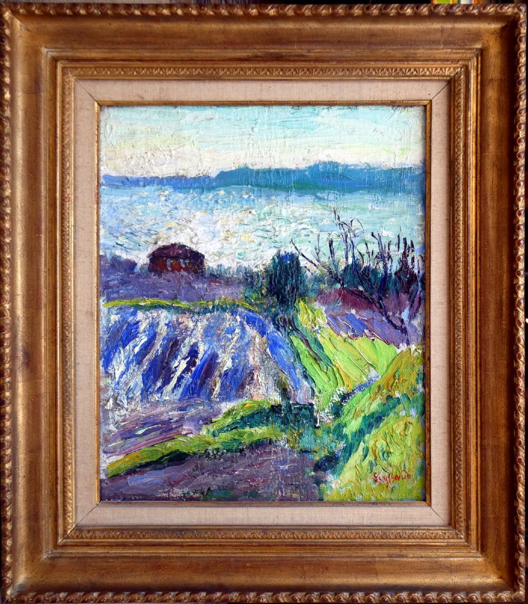 René Seyssaud (1867-1952) Effets de vent et de lumière sur l'Etang de Berre-photo-2
