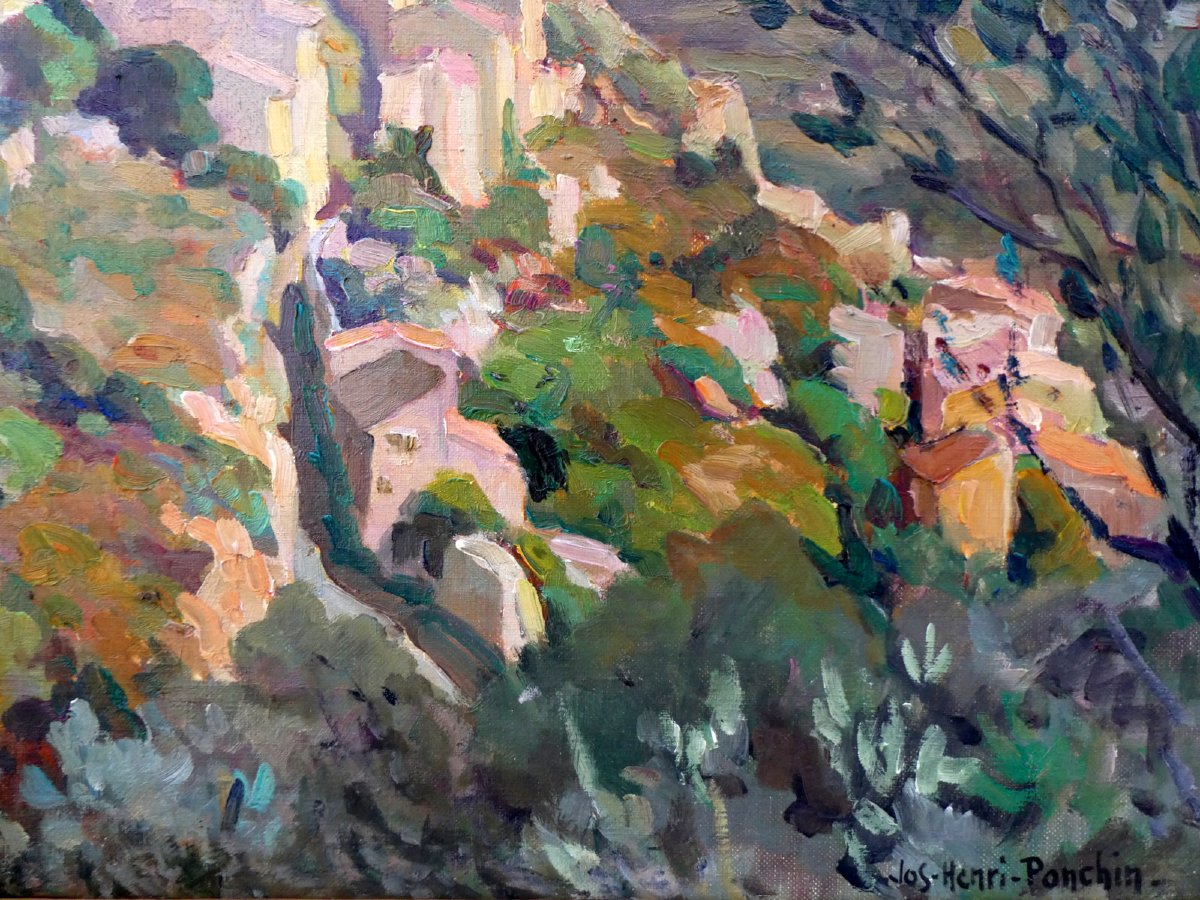 Jos-henri Ponchin (1897-1981) The Village Of Gordes In The Luberon -photo-3