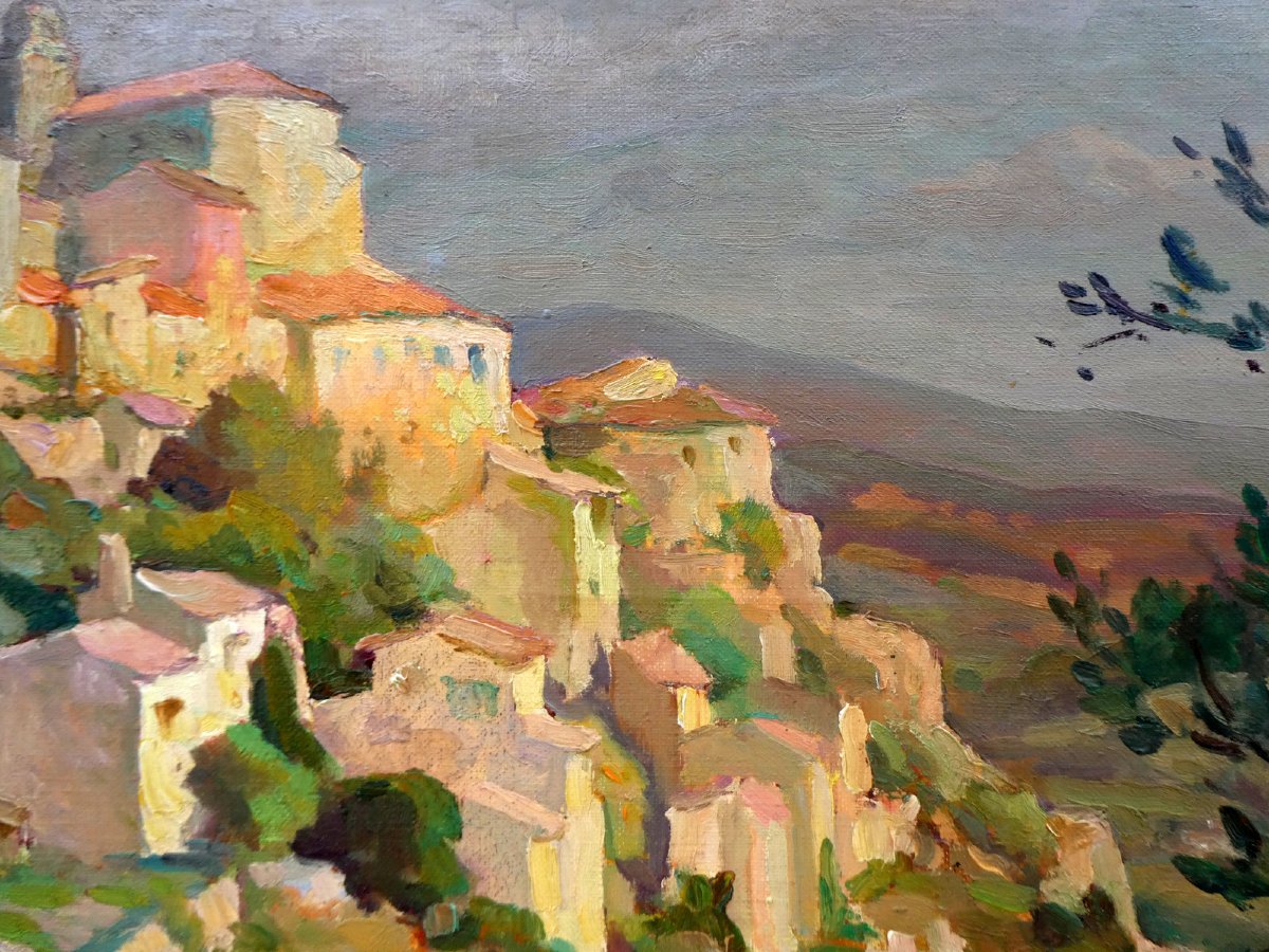 Jos-henri Ponchin (1897-1981) The Village Of Gordes In The Luberon -photo-2