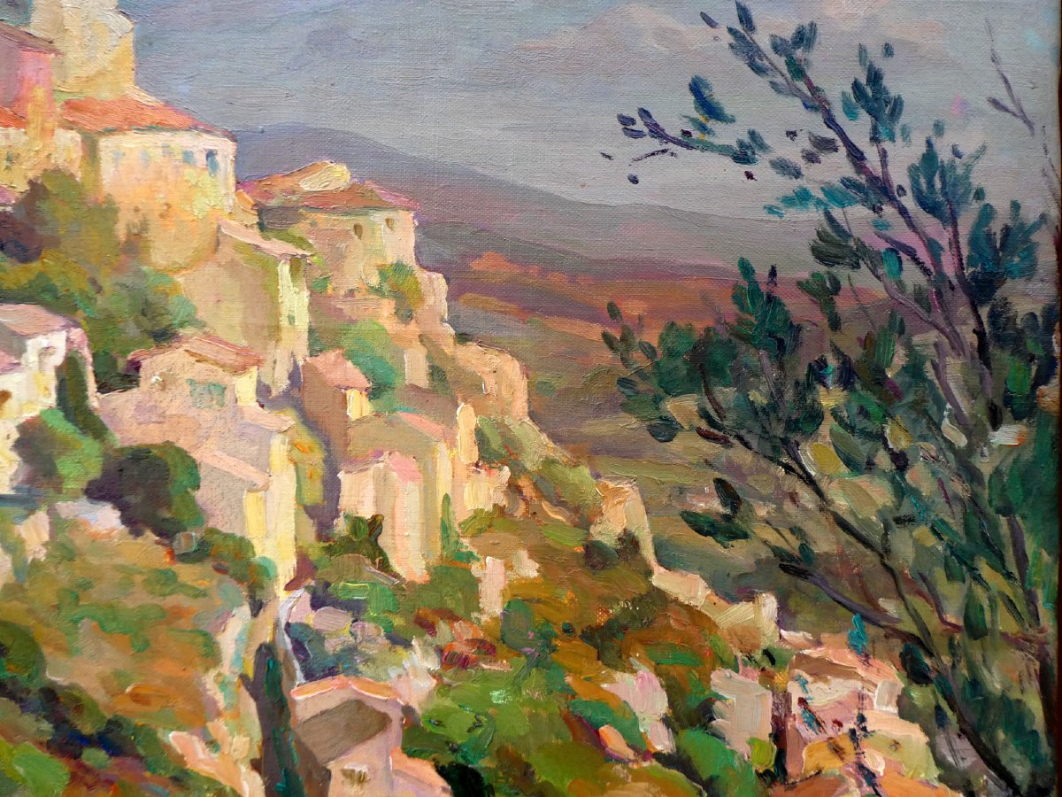 Jos-henri Ponchin (1897-1981) The Village Of Gordes In The Luberon -photo-4