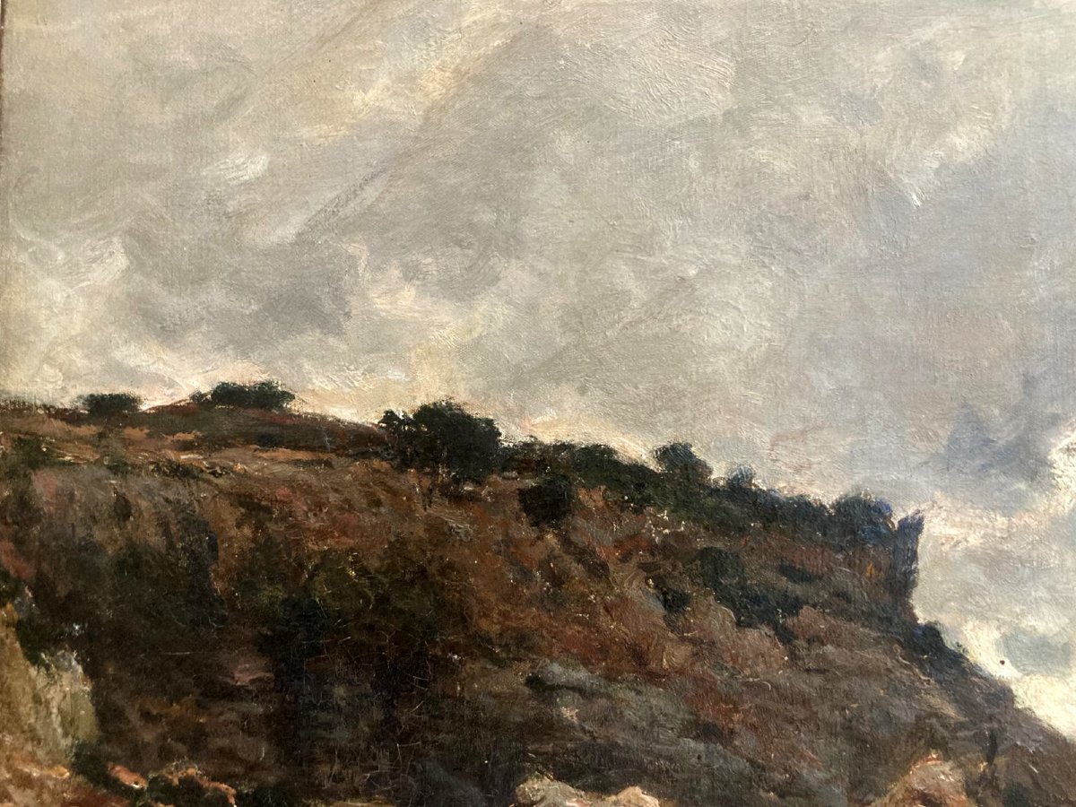 Jean-baptiste Olive (1848-1936) Seaside In Stormy Weather-photo-4