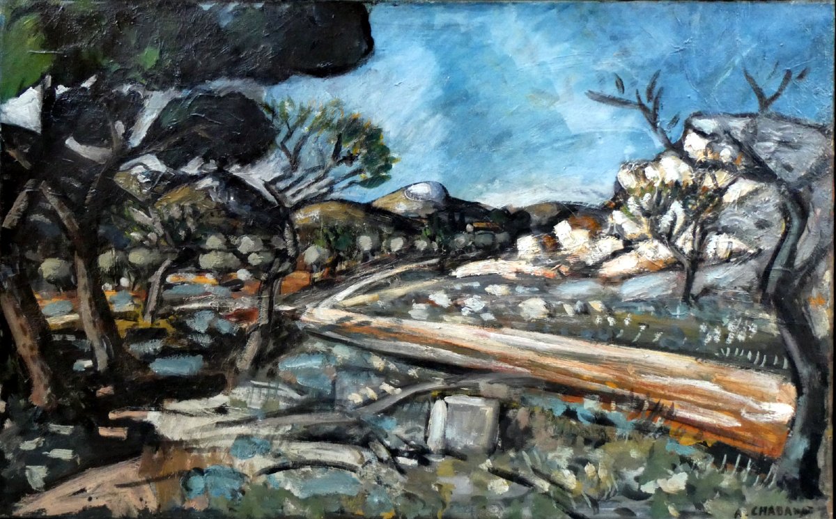 Auguste Chabaud (1882-1955) paysage des environs des Baux de Provence-photo-6