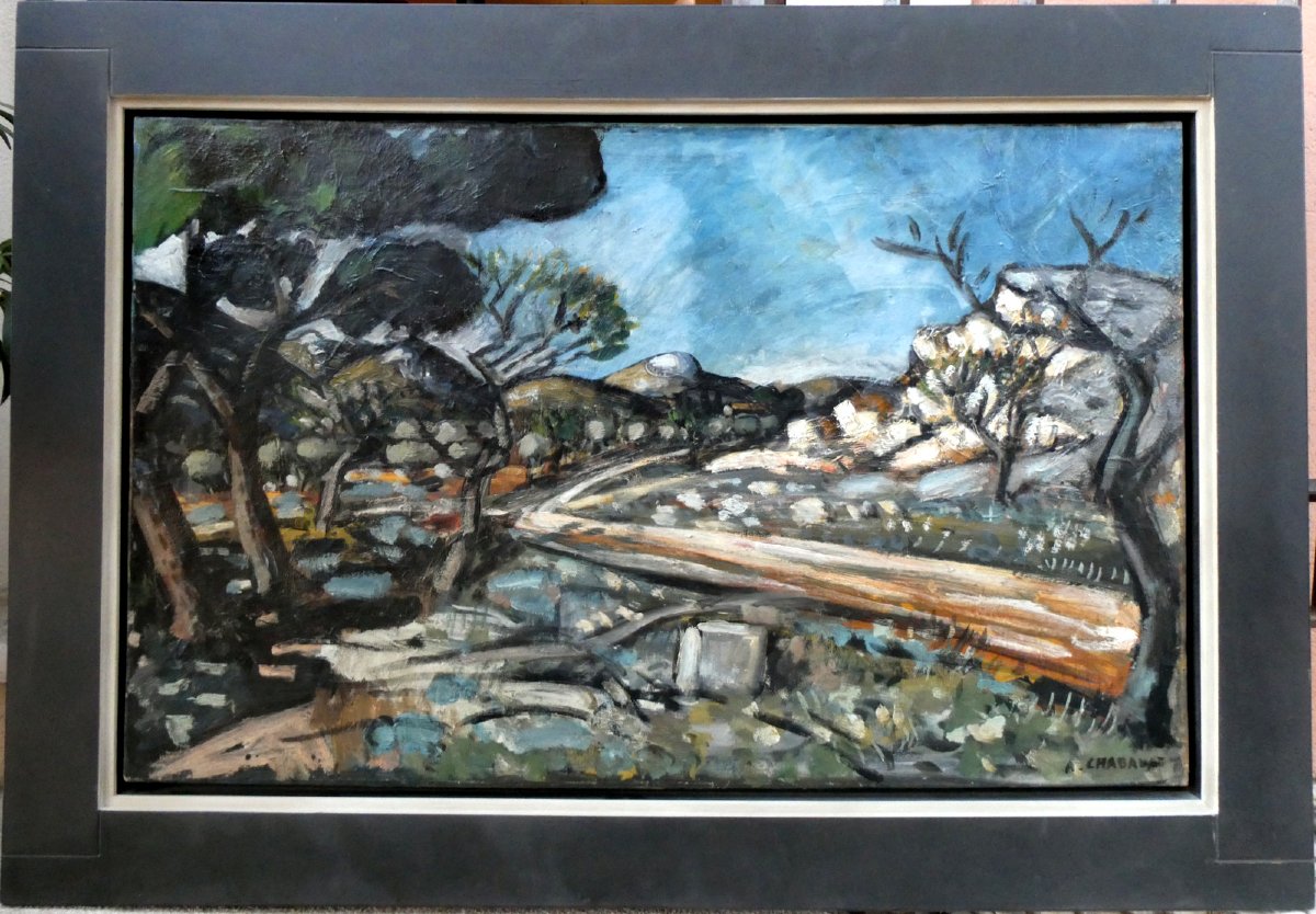 Auguste Chabaud (1882-1955) paysage des environs des Baux de Provence-photo-8