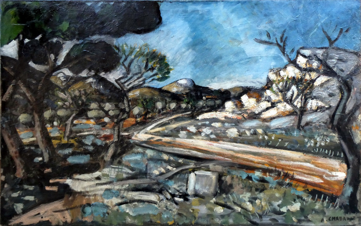 Auguste Chabaud (1882-1955) paysage des environs des Baux de Provence