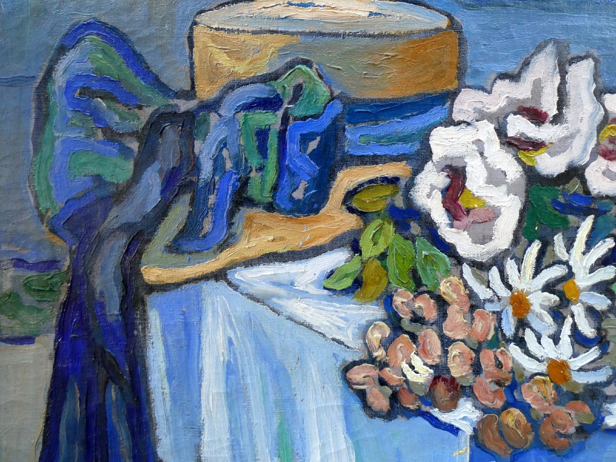 Louis Mathieu Verdilhan (1875-1928) Nature Morte aux fleurs des champs et au chapeau de paille-photo-2